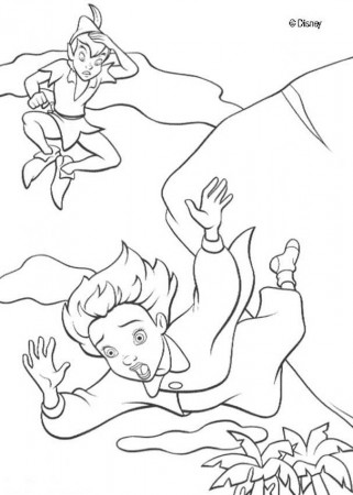 Peter Pan coloring pages - Peter Pan, Wendy and Tinkerbell