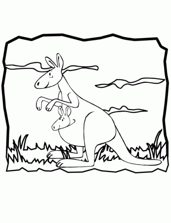 Kangaroo And Joey Coloring Page | Coloring