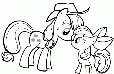 My Little Pony Looking At Each Other Coloring Page: My Little Pony 