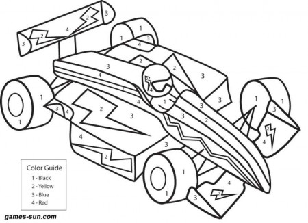 race car coloring by numbers - games the sun | games site flash 