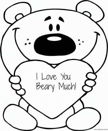 FREE Valentine's "I Love You Beary Much" Coloring Page Printable