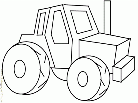 Coloring Pages Tractor001 (Transport > Vehicle Transport) - free 