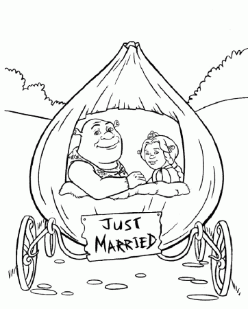 fiona and shrek Coloring Pages For Kids | Coloring Pages
