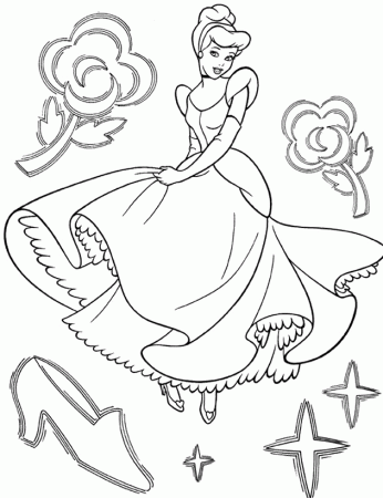 Cinderella Coloring Pages : Princess Cinderella Coloring Pages for 