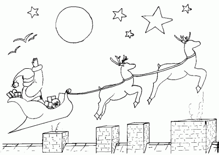 Christmas Santa And Reindeer Coloring Pages Images & Pictures - Becuo