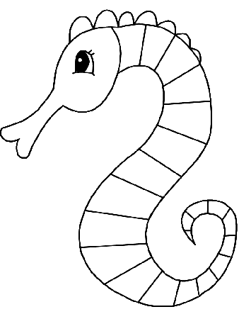 Ocean Seahorse3 Animals Coloring Pages & Coloring Book
