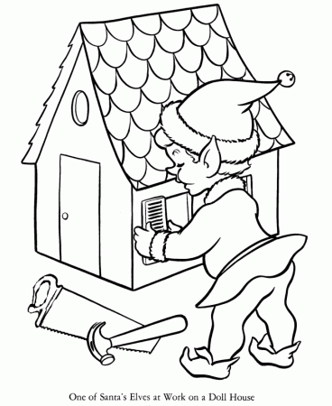 Bible Printables: Santa Christmas Coloring Pages - Santa Elf 