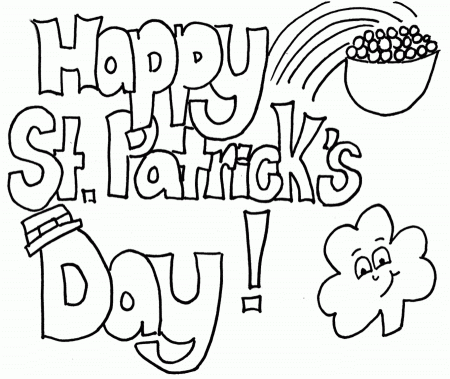 Happy St Patrick's Day Coloring Sheets Printable For Kids - St 
