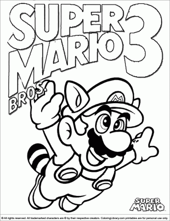 Super Mario Brothers coloring picture