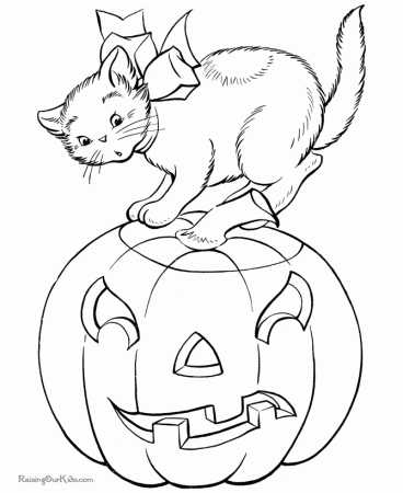 Free printable Halloween cat coloring pages - 007!