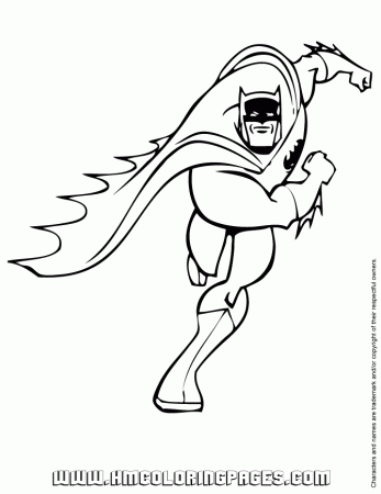 Superhero Batman Running Coloring Page | Free Printable Coloring Pages