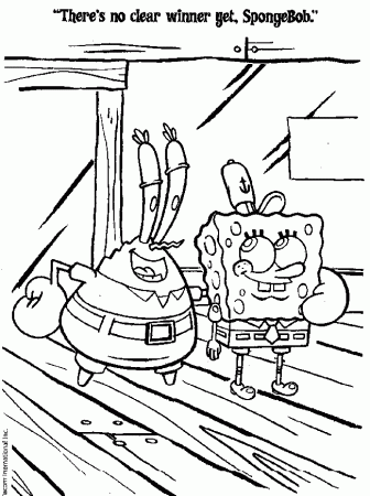 Spongebob Squarepants and Mr. Krabs coloring page