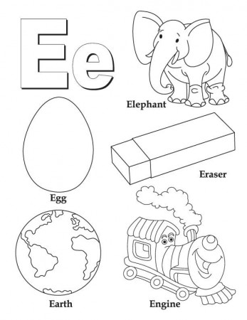 My A to Z Coloring Book Letter E coloring page | Download Free My A to Z Coloring  Book Letter E coloring page for kids | Best Coloring Pages