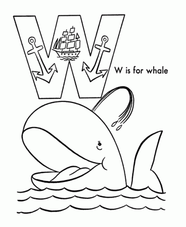 ABC Alphabet Coloring Sheets - ABC Whale - Animals coloring page ...