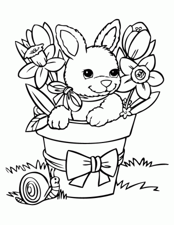 Cute Baby Rabbit Coloring Page | Free Printable Coloring Pages