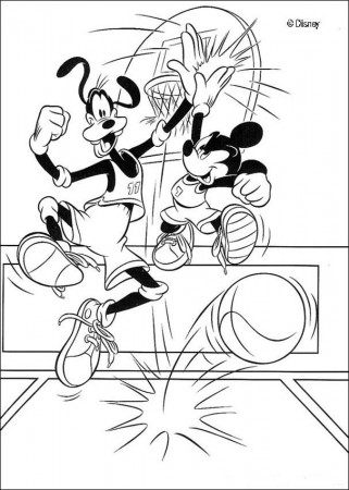 Mickey Mouse coloring pages - Basketball match