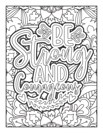Premium Vector | Motivational quotes coloring page inspirational quotes  coloring page coloring page for adults