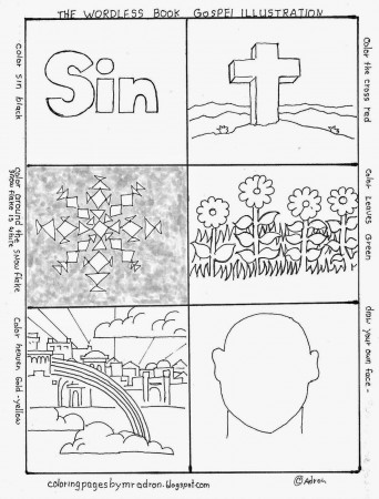 Coloring Pages for Kids by Mr. Adron: Wordless Book Gospel Coloring Page  Free