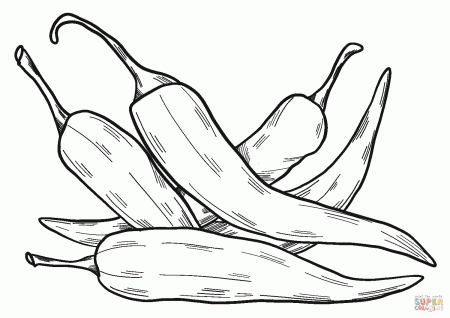 Chili peppers coloring page | Free Printable Coloring Pages