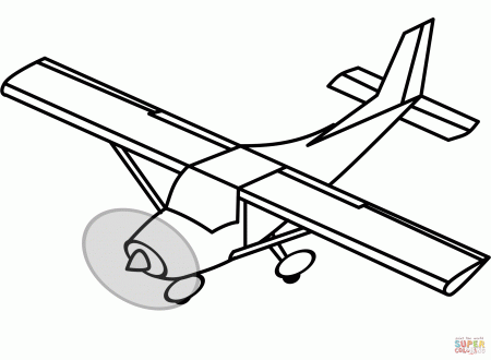 Single Engine Airplane coloring page | Free Printable Coloring Pages