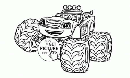 Funny Blaze the Monster Truck coloring page for kids ...