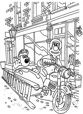 Wallace and Gromit Bring Stair with Tandem Bike Coloring Pages ...
