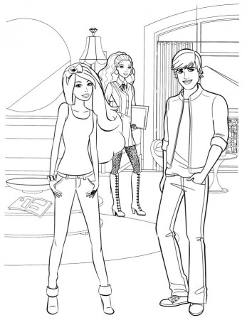 Barbie and Ken on a date coloring book to print and online