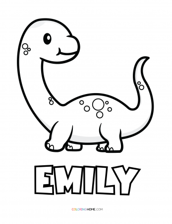 Emily dinosaur coloring page