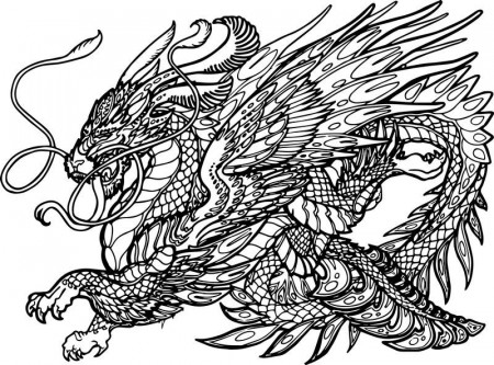 Hydra Dragon Creature Coloring Page | Coloring pages, Colored pencil coloring  book, Printable op art