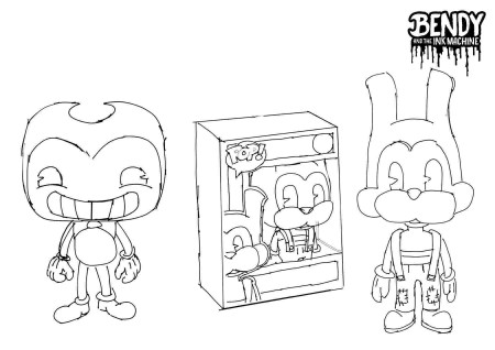 Funko POP Figures Bendy and Boris the Wolf based Bendy and the Ink Machine Coloring  Pages - Bendy Coloring Pages - Coloring Pages For Kids And Adults
