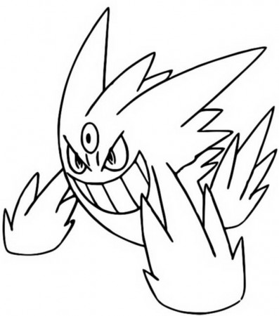 Coloring page Mega Evolved Pokémon : Mega Gengar 94 94