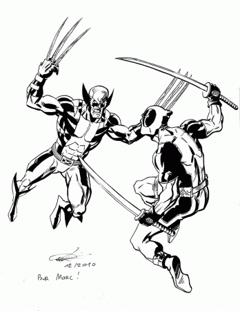 Easy Deadpool and Wolverine Coloring Pages #5642 Deadpool and ...
