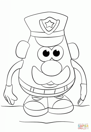 Mr. Potato Head Police Officer coloring page | Free Printable ...