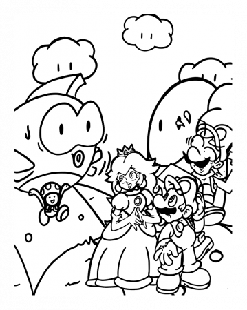 Mario Bros - Free printable Coloring pages for kids