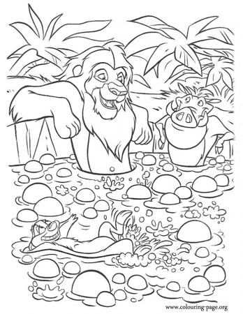 In this cool coloring page, Simba, Timon and Pumbaa are enjoying a mud  bath. Just print and h… | Horse coloring pages, Disney coloring pages,  Disney coloring sheets