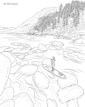 Lake Tahoe California Coloring Page by SoCal Field Trips | TpT