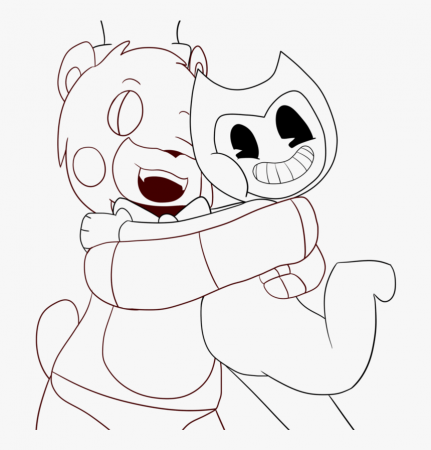 Freddy And Bendy Coloring Page - Coloring Pages Bendy And The Ink Machine,  HD Png Download , Transparent Png Image - PNGitem