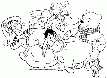 Winnie Pooh Christmas Colouring Disney - Colorine.net | #1336