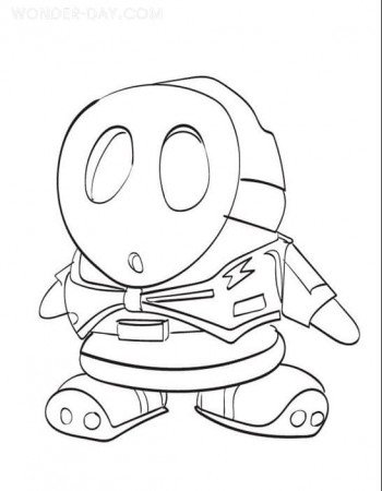 Funny Shy Guy Mario Coloring Page - Free Printable Coloring Pages for Kids