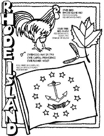 Rhode Island on crayola.com | Flag coloring pages, Coloring pages, State  symbols