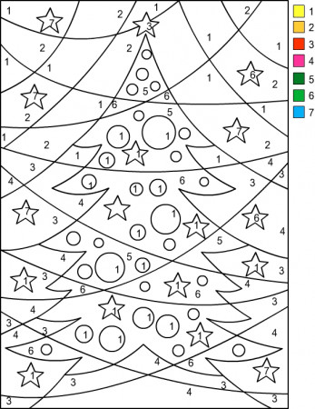 Christmas Color By Number Page Coloring Page