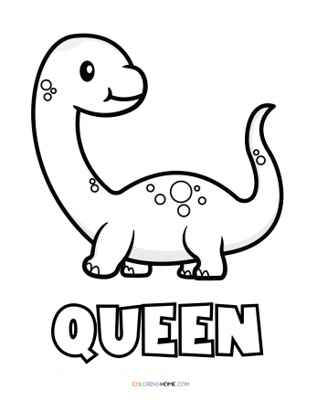 Queen dinosaur coloring page