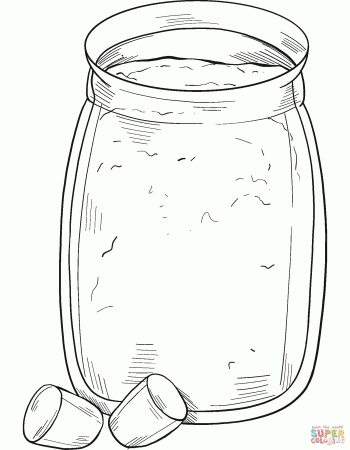 Jar with Cocoa coloring page | Free Printable Coloring Pages