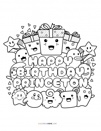 Happy Birthday Princeton coloring page