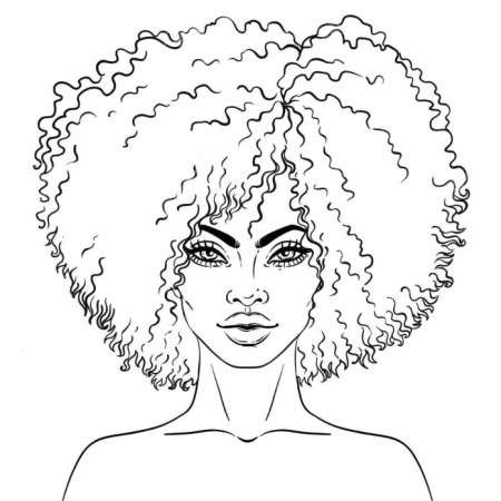 Afro Hair coloring book to print and online