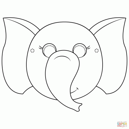 Elephant Mask coloring page | Free Printable Coloring Pages
