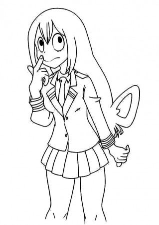 cute tsuyu asui Coloring Page - Anime Coloring Pages