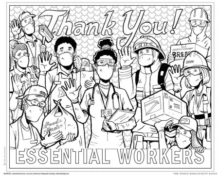 Download an Essential Workers coloring sheet for National Coloring Book Day  | Education | omaha.com