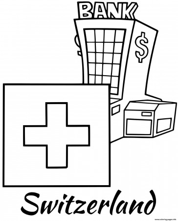 Switzerland Flag Bank Coloring Pages Printable