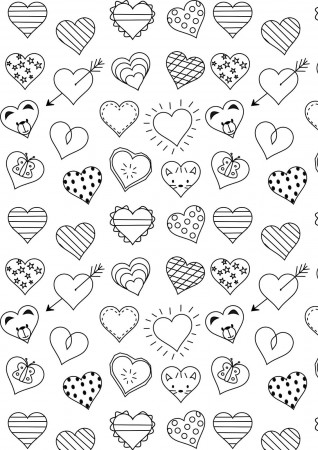 Free printable heart coloring page - ausdruckbare Ausmalseite - freebie | Heart  coloring pages, Heart doodle, Heart printable